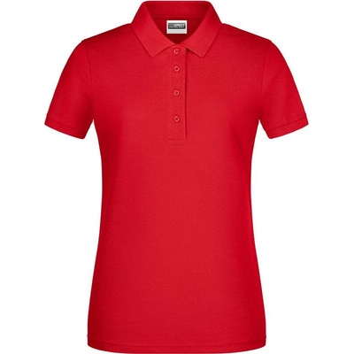 James & Nicholson JN 8009 Dámske piqué polo z bio bavlny červená