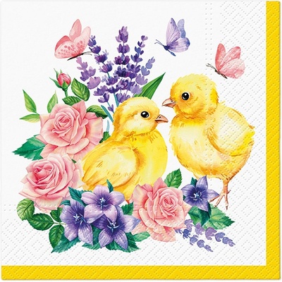 TaT Paw Ubrousky Chicks and Flowers 33x33cm