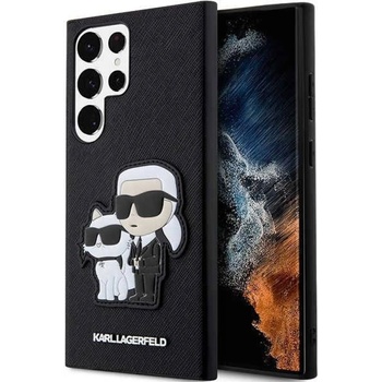 KARL LAGERFELD Гръб Karl Lagerfeld Saffiano Karl and Choupette за Samsung Galaxy S23 Ultra - Черен