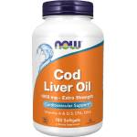NOW NOW Cod Liver Oil 1000mg Extra Strength, 180 Softgels - fitnesdobavki - 40,88 лв