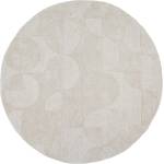 Flair Rugs Ръчно изработен вълнен кръгъл килим в цвят слонова кост ø 160 cm Gigi - Flair Rugs (503119381704)