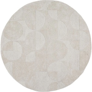 Flair Rugs Ръчно изработен вълнен кръгъл килим в цвят слонова кост ø 160 cm Gigi - Flair Rugs (503119381704)