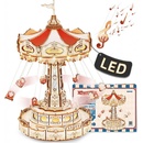 ROBOTIME Roker Svítící 3D drevené puzzle Hracia skrinka: Retiazkový kolotoč 289 ks