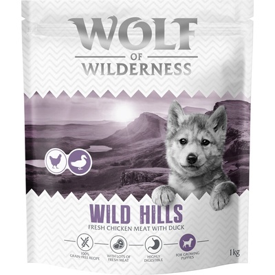 Wolf of Wilderness Junior Wild Hill's kačacie bez obilnín 1 kg