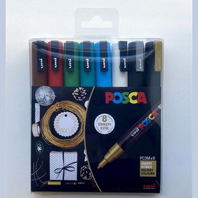 Uni Posca PC-3M Holiday 8 rôznych farieb
