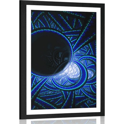 Plakát s paspartou tajemné vzory - 20x30 black