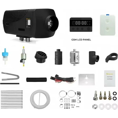 XL-AIRD Nezávislé topení 5kW včetně instalační sady, LTE / 4G displej, 12V nebo 24V automatická volba, možnost připojení pomocí mobilní sítě + datová SIM karta zdarma (Horkovzdušné topení)