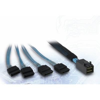 Inter-Tech (SFF-8643) Mini-SAS HD na 4x SATA, 0,5m 88885003