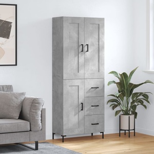 vidaXL Висок шкаф, бетонно сив, 69, 5x34x180 см, инженерно дърво (3200005)