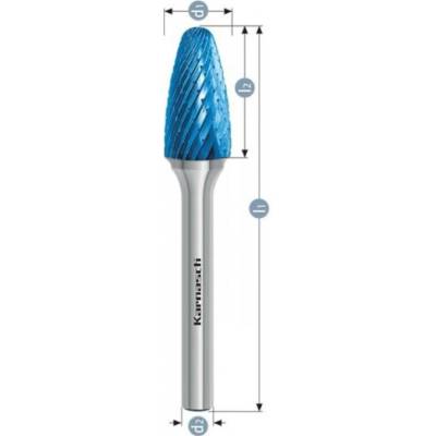 Karnasch Professional Tools HP-1 klenutá technická fréza se zaoblenými hranami povlakovaná - 11.5057-065