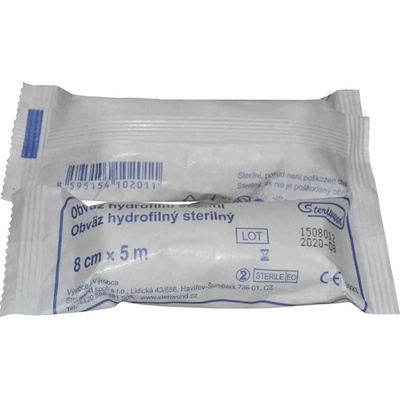 Steriwund obväz hydrofilný sterilný 8 cm x 5 m 1 ks