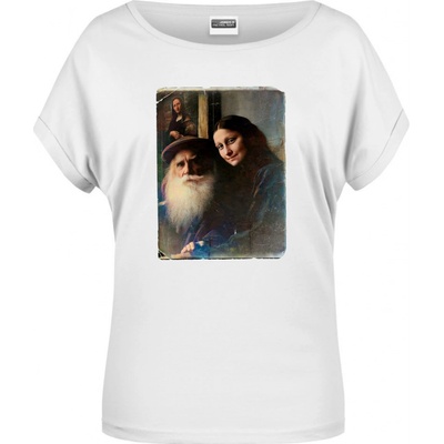 NakupTextil Limitovaná edice Mona Lisa + Leonardo Da Vinci Bílá – Zboží Dáma