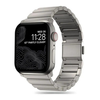 Tech-Protect Каишка Tech-Protect SteelBand за Apple Watch 4 / 5 / 6 / 7 / 8 / 9 / SE / Ultra 1 / 2 (42/44/45/49 mm), титаниева (5906302300501)