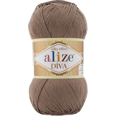 Alize příze Diva 688 matná hnědá