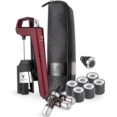 Systém pro servírování vína Coravin Timeless Six+, burgundy