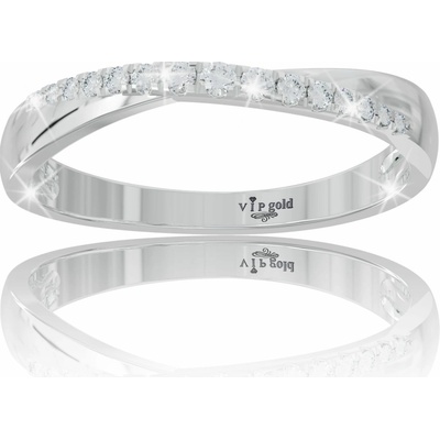 VIPgold Zlatý prsteň s bielymi zafírmi v bielom zlate RA3738b S