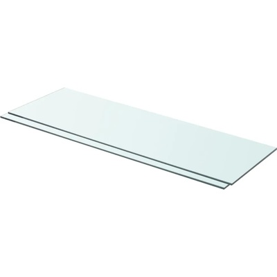 vidaXL Рафтове, 2 бр, панели прозрачно стъкло, 80x25 см (3051575)