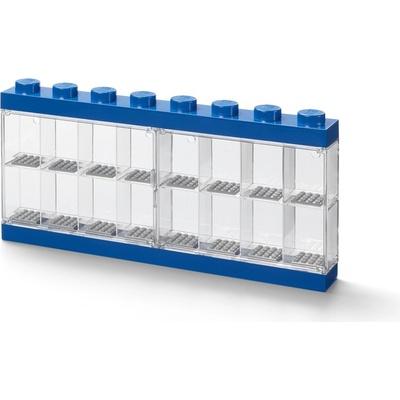 LEGO® box pre 16 minifigúrok modrý