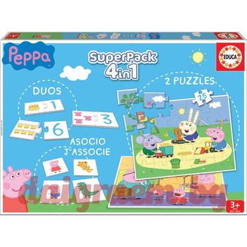 Image 1 of Educa Superpack EDUCA 16229 - Пъзел 2 х 25 части + Мемо игра + Домино - Пепа Пиг (EDU16229)