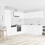 vidaXL Комплект кухненски шкафове, 14 части, "Lyon", бяло инженерно дърво (3067666)
