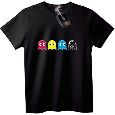 NOONEBRAND Тениска Pac-Man Призраци & Darth Vader - 7XL, White