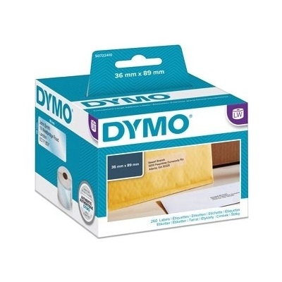 Dymo papírové štítky 89mm x 36mm, průhledné, velké, 260 ks, 99013, S0722410 99013