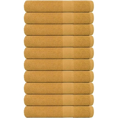 vidaXL Кърпи FROGN 10 бр. Златни 100x200 см 360 г/м2 (136820)