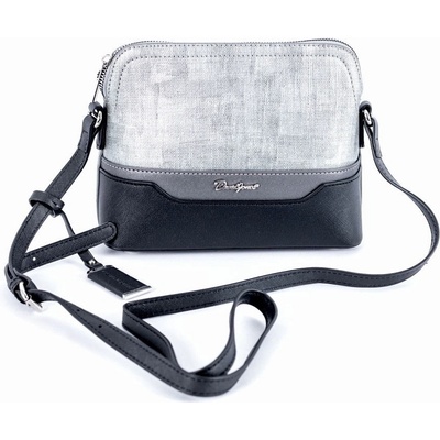 David Jones malá pevná crossbody kabelka 6751-1 šedo-stříbrná