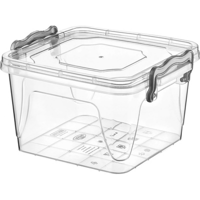 HOBBYLIFE Box s víkem Multi nízký, čtverec, 2,4 l, transparentní