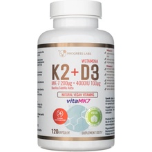 Progress Labs Vitamín K2 VitaMK7 200 mcg + D3 100 mcg 120 kapsúl