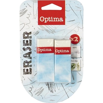Optima Ластик optima с хартиен калъф 2бр/блистер 100020 (100020)