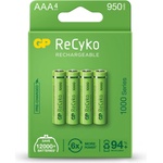 GP Batteries Акумулаторна Батерия GP R03 AAA 1000mAh NiMH 100AAAHCE-EB4 4 бр. в опаковка GP (GP-BR-100AAAHCE-EB4) - topmall