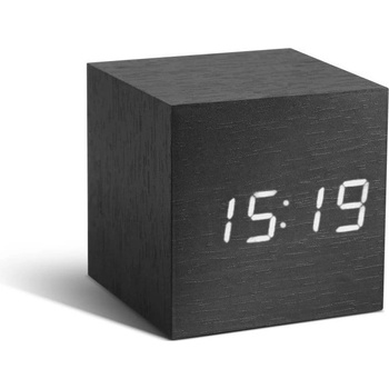 Gingko Тъмно сив будилник с бял LED дисплей Cube Click - Gingko (GK08W10)