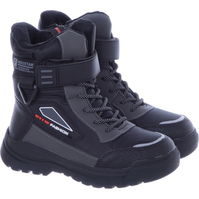 Zimní chlapecké boty trapery na zip šedé