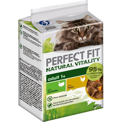 Perfect Fit Natural Vitality kuracie a morčacie 6 x 50 g