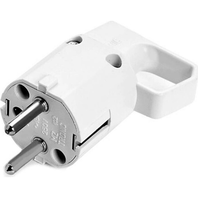 Zástrčka 325-01 s okom, uzemnená "uni-schuko" 16A 250V IP20 BIELA VIPLAST 325-01