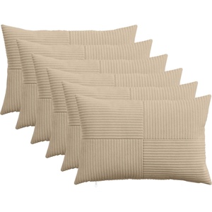 vidaXL Калъфка за възглавница 6 pcs ALMELO Таупе 50 x 80 cm кордурой (915228)