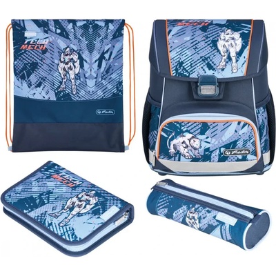 Herlitz Ученически комплект с чанта-раница Loop Plus, заредена, Tech Mech - Herlitz