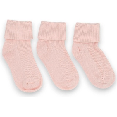 Onyu Dětské bezešvé bambusové ponožky 3 páry růžová Rose Quartz
