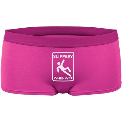 Funny underwear Дамски боксерки Slippery Wet, розови