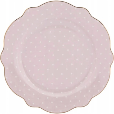 Altom Design Dezertný tanier Vintage Dots Blue & Pink – porcelánový tanier s bodkami 21 cm Ružová