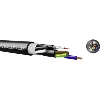 Kabeltronik 720050000-1 kombinovaný kabel 4 x 0.22 mm² + 3 G 1.50 mm² černá