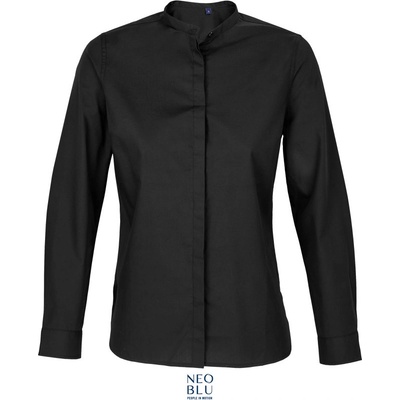 Neoblu halenka Bart popelínová dlouhý rukáv dámská deep black
