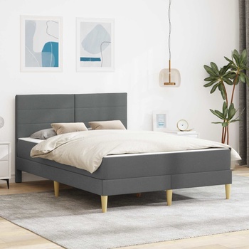 vidaXL Рамка за легло Тъмен сив 140 x 200 cm Полиестер (3414960)