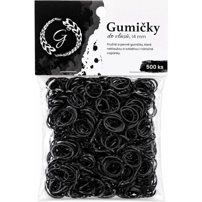 Pevné elastické gumičky do vlasů 500 ks – černé – Zboží Mobilmania