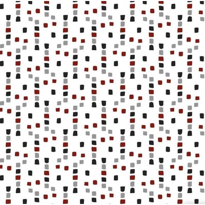 Obrus PVC 126C, metráž, 20 m x 140 cm, dekoratívne štvorčeky sivo-červené, IMPOL TRADE