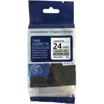 Pro Brother Съвместима лента с Brother TZ-M951 / TZe-M951, 24mm x 8m, черен печат / сребърен фон (TZeM951)