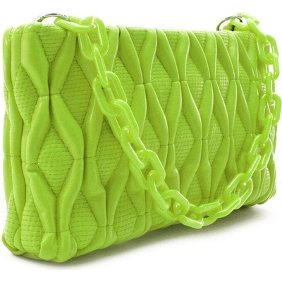 Svetlo zelená netradičná prešívaná crossbody dámska kabelka Azzini