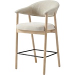 Unique Furniture Кремав/в естествен цвят тапициран бар стол с подлакътници (височина на седалката 67 cm) Elk - Unique Furniture (49130300)
