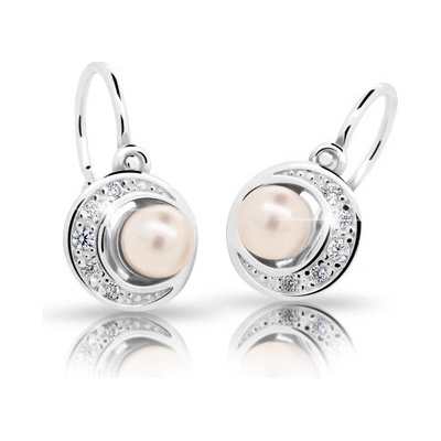 Cutie Jewellery detské strieborne náušnice s perlou C2256 biela